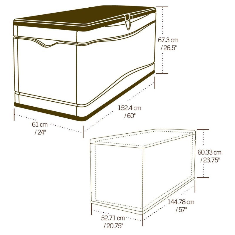 Lifetime 500L Plastic Outdoor Storage Box Brown/Desert Sand 60012 – Taynbow